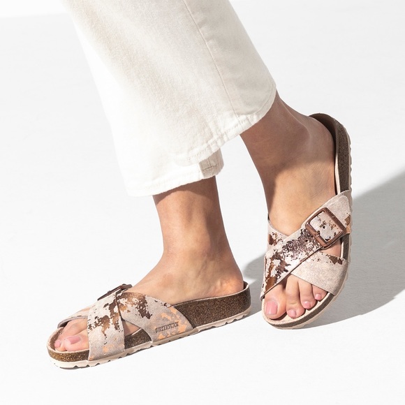 Birkenstock Shoes - Siena Big Buckle Suede Vintage Rose Copper